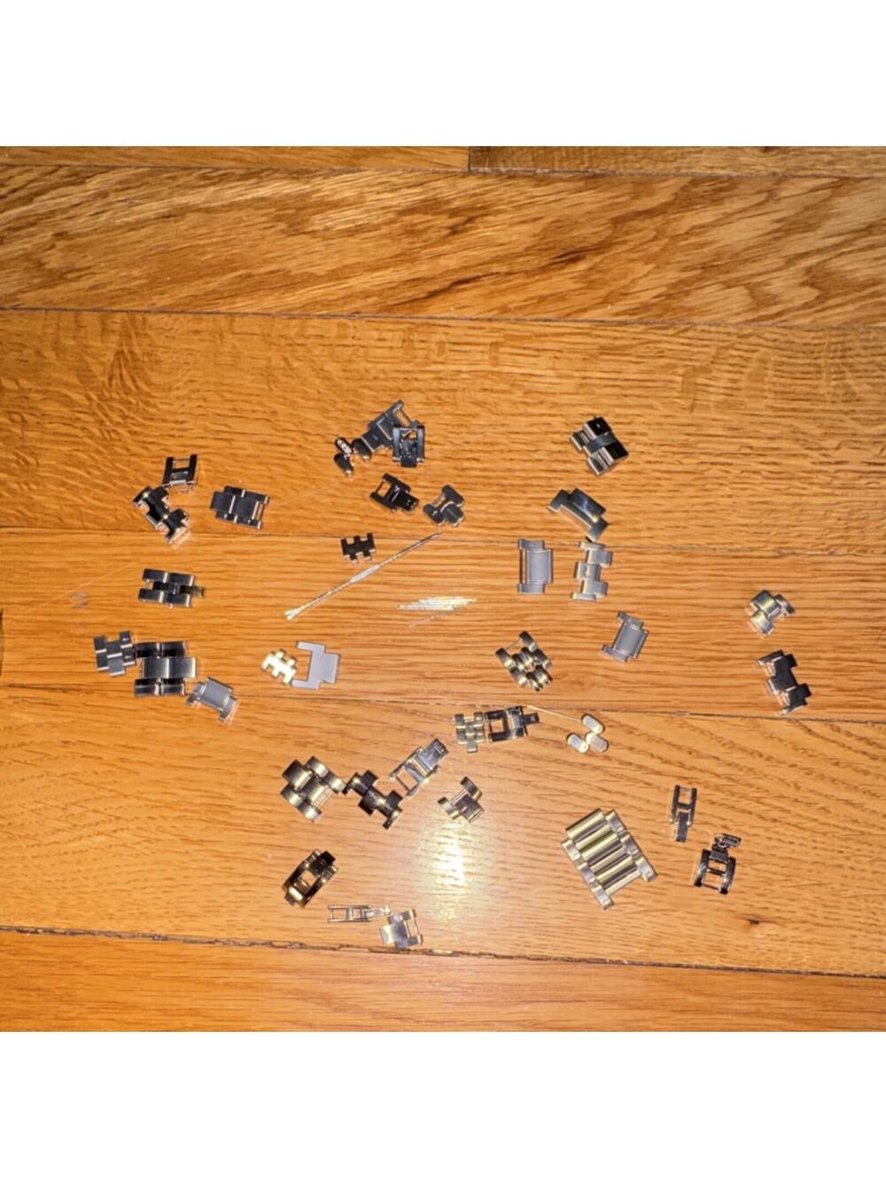 Wristwatch Band Bracelet Links & Pins Lot, Mixed Metal, Silver